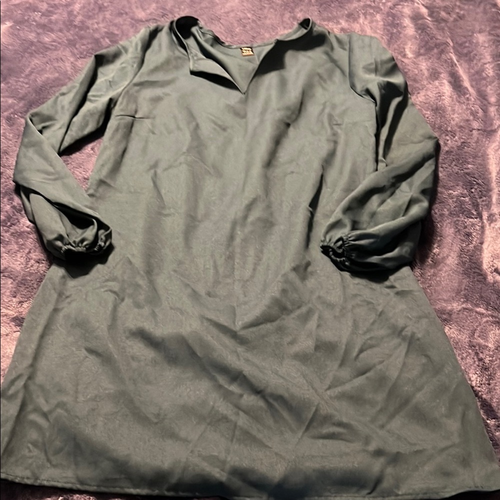 SHEIN Blue Long Sleeve Dress